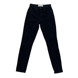 Melissa high rise black skinny leg button fly jeans size 25 but runs very small